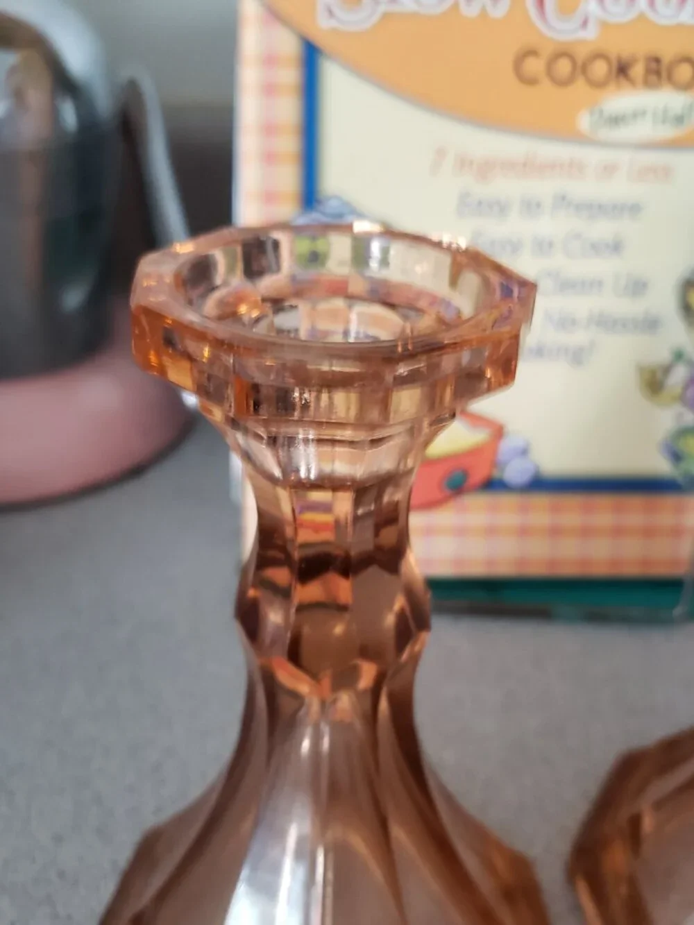 New - Set of 2 Vintage FOSTORIA GLASS Heavy Pressed Glass CANDLESTICK HOLDERS